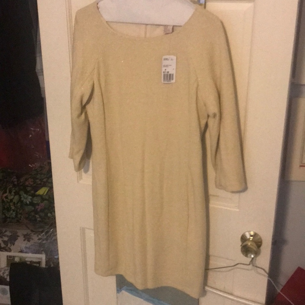 Ivory/gold mini dress